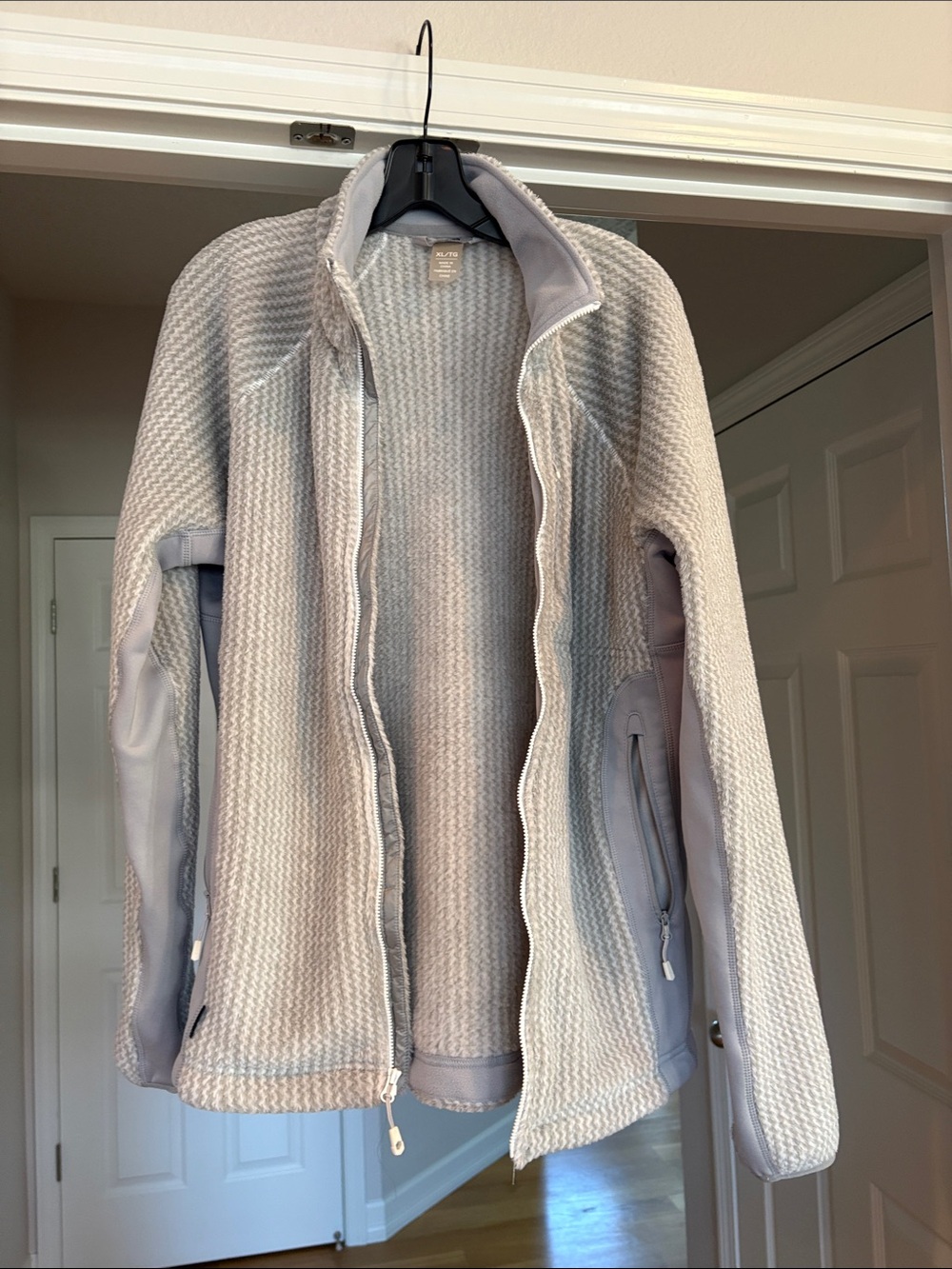 Light Gray Waffle Zip-Up Jacket
